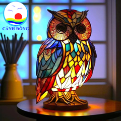 Đèn bàn trang trí con vật nghê thuật mosaic màu sắc, quà tặng ý nghĩa