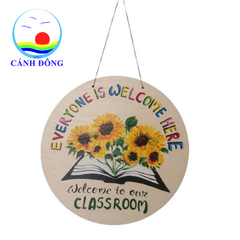 Bảng treo cửa lớp học, trung tâm dạy học ngoại ngữ , tranh treo trang trí tường lớp học sinh động ý nghĩa- Tranh gỗ treo vẽ tay sáng tạo độc đáo - nhận vẽ theo yêu cầu