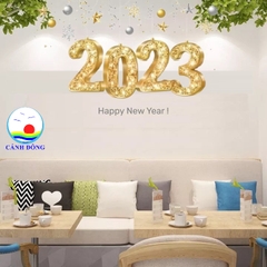 Decal trang trí tết 2023 dán tường, kính, gỗ có sẵn keo in size và thiết kế file theo yêu cầu