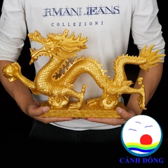 Tượng rồng vàng trang trí phong thủy thịnh vượng - quà tặng doanh nhân sang trọng nhiều size chọn lựa