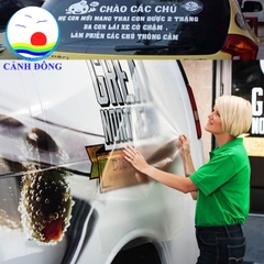 Decal chữ dán kính ô tô, dán xe ô tô, tem dán xe hơi chữ mực UV , hình ảnh, logo thiết kế theo yêu cầu liên hệ shop