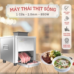 Máy thái thịt tươi sống chuyên dụng 1 cửa. Thái an toàn, đều đẹp 2.5mm.