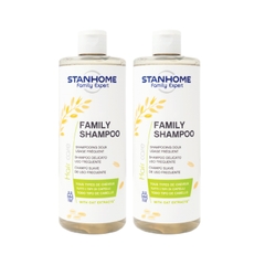 Combo 2 Dầu gội hàng ngày không xà phòng, PH5 với tinh chất yến mạch Stanhome Family Shampoo 400ml- mẫu mới