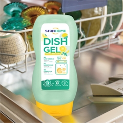 Gel rửa bát chuyên dụng cho máy rửa bát hương Chanh Bạc Hà All in One Stanhome DISH GEL Lemon Mint Scent 720ml