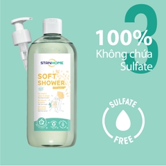 Sữa tắm, rửa mặt không xà phòng hương yến mạch Stanhome Soft Shower 740ML