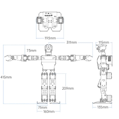 AiNex ROS Education AI Vision Humanoid Robot Powered by Raspberry Pi 4B Biped Inverse Kinematics Algorithm Learning Teaching Kit