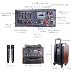 Loa Vali Kéo Q8 Bluetooth