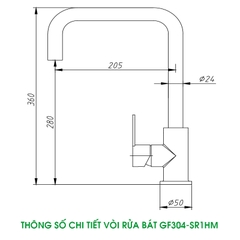 VÒI RỬA BÁT GF304-SR1HM