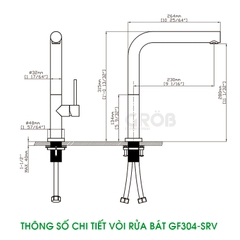 VÒI RỬA BÁT GF304-SRV