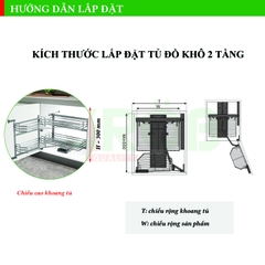 Tủ đồ khô 2 tầng inox sợi 304