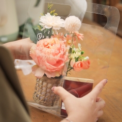 Set Túi Mica Lịch + Giỏ hoa Cói + Nến