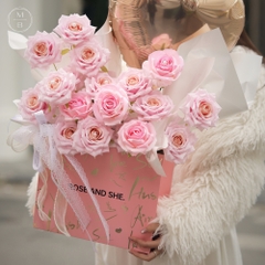 Lẵng Crush On You with Ballon - Pink