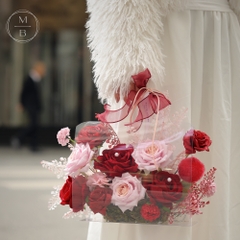 Lẵng Hoa Crystal - Pink Velvet Rose