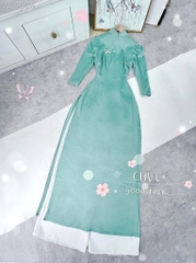 Áo Dài Lụa Ướt 3P Ngọc AD8006