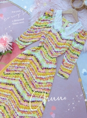 Áo Dài Cổ Thêu 5 cánh AD8068 (áo lẻ)