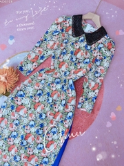 Áo Dài Cổ Cườm Chéo AD8106 (áo lẻ)