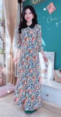 Áo Dài Cổ Cườm Chéo AD8106 (áo lẻ)