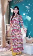 Áo Dài Truyền Thống Tay Bảng AD8087 (áo lẻ)