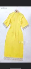 Áo Dài Châu Tôn Phối Hoa AD8003 (áo lẻ)