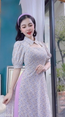 Áo Dài Hoa Cổ Sơmi AD8086 (áo lẻ)