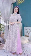 Áo Dài Hoa Cổ Sơmi AD8086 (áo lẻ)