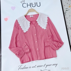 Áo Vân Gỗ Cổ Ren A9441