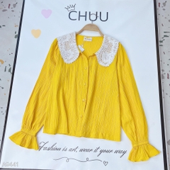 Áo Vân Gỗ Cổ Ren A9441