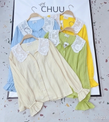 Áo Vân Gỗ Cổ Ren A9441