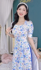 Áo Dài Cổ Vuông Simple AD9246 (áo lẻ)