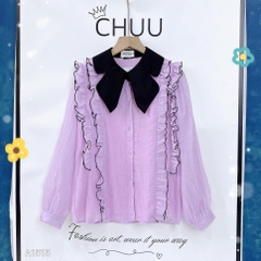 Áo Sơ Mi Tơ Cổ Bướm Black A1515