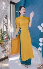 Áo Dài Tay Bồng Nơ Tà Ngắn 123cm AD8002 (áo lẻ) (không kèm hoa cài)