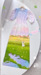 Áo Dài Chân Hoa Cổ Cườm AD1334 (áo lẻ)