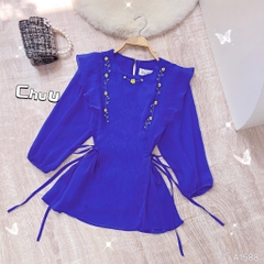 Áo Tơ Thêu Cột Eo A1588