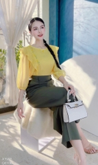 Áo Tơ Thêu Cột Eo A1588