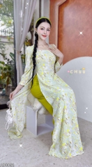 Áo Dài Vai Ren Bán Nguyệt AD8092 (áo lẻ)
