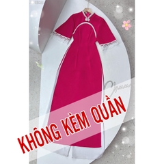 Áo Dài Pha Ren Nút Con Công AD1328 (áo lẻ)