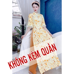 Áo Dài Pha Ren Nút Con Công AD1328 (áo lẻ)