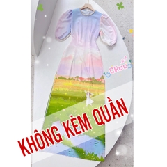 Áo Dài Chân Hoa Cổ Cườm AD1334 (áo lẻ)