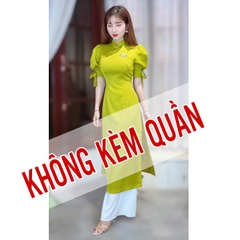 Áo Dài Tay Bồng Nơ 2cm AD8002