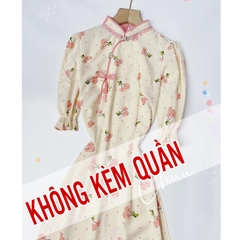 Áo Dài Cổ Tàu Ren Hoa Mai AD9210