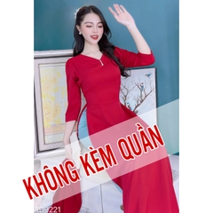 Áo Dài Cổ Tim Nhún 1 Bên AD9221