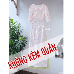 Áo Dài Cổ Sen Ren Bồng