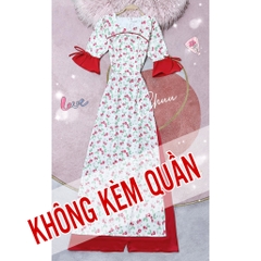 Áo Dài Hoa Mào Gà AD9259 (áo lẻ)