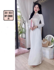 Áo Dài Trắng Học Sinh Phi Mờ AD8036 (áo lẻ)