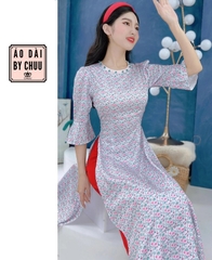 Áo dài Cổ Tròn Ngọc Màu AD9252