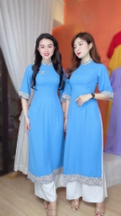 Áo Dài Châu Tôn Phối Hoa AD8003 (áo lẻ)