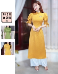 Áo Dài Tay Bồng Nơ 2cm AD8002