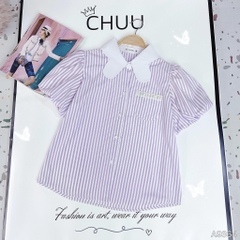 Áo Sọc Cổ Bướm A9364