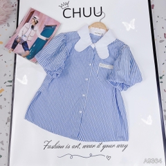 Áo Sọc Cổ Bướm A9364