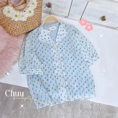 Áo Sơ Mi Hoa Tuyết Cổ Lật A9331